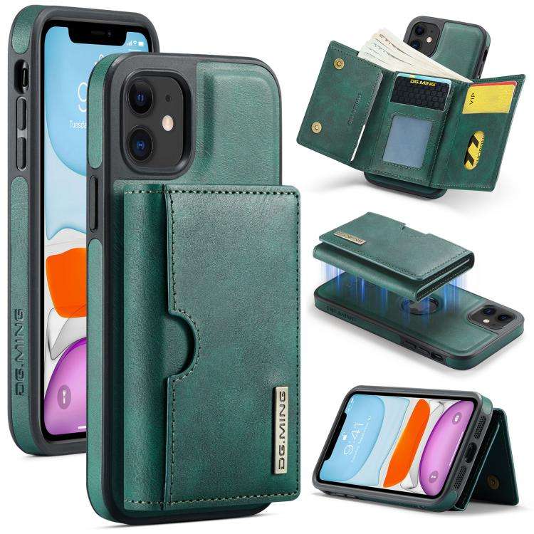 DG.MING M6 Series RFID Tri-fold Card Bag Removable Leather Phone Case, For iPhone 13 Pro, For iPh...