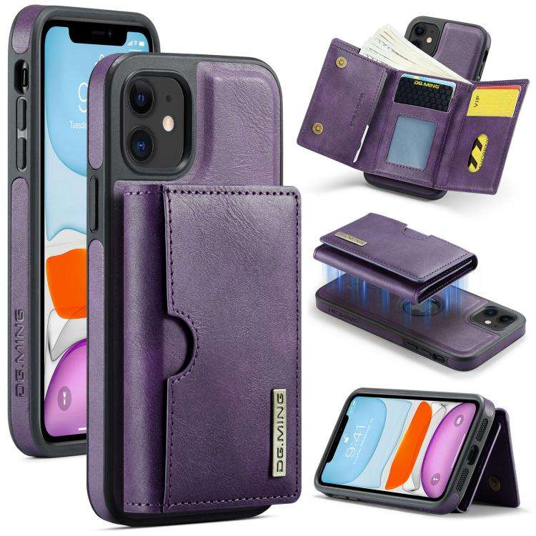 DG.MING M6 Series RFID Tri-fold Card Bag Removable Leather Phone Case, For iPhone 13 Pro, For iPh...