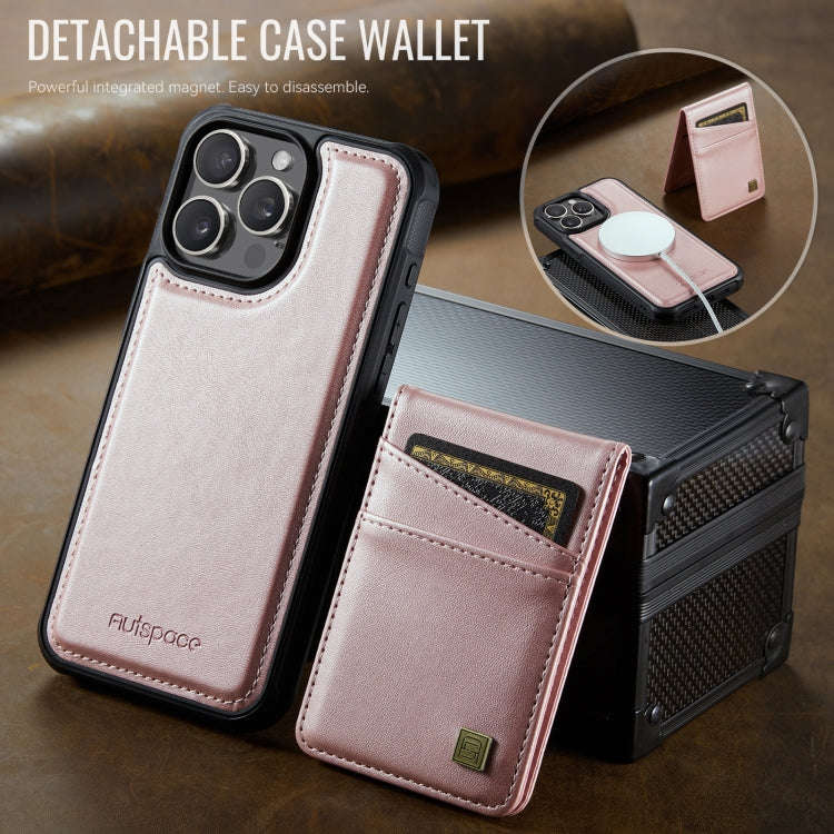 AutSpace A12 MagSafe Magnetic RFID Card Bag Phone Case, For iPhone 15 Pro, For iPhone 15 Plus, Fo...