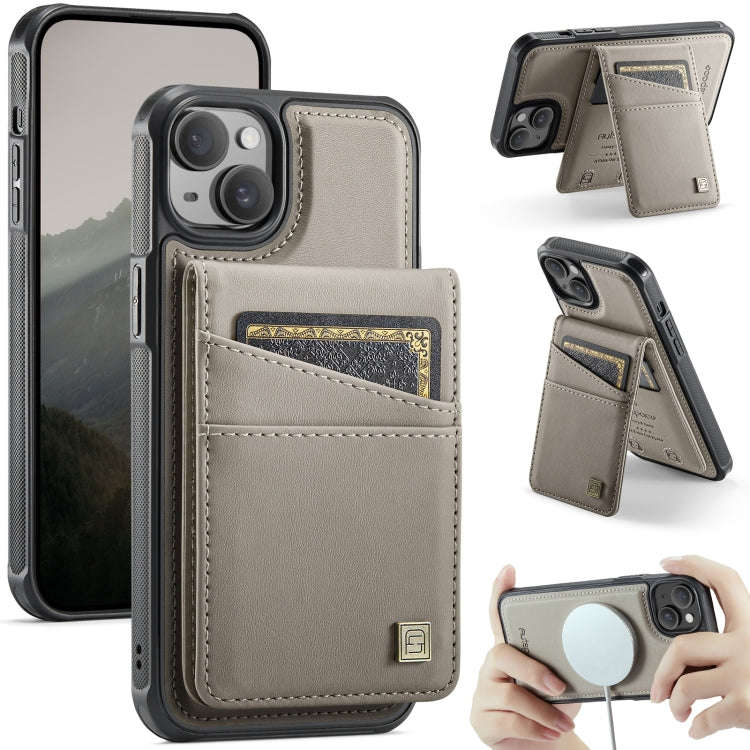 AutSpace A12 MagSafe Magnetic RFID Card Bag Phone Case, For iPhone 15 Pro, For iPhone 15 Plus, Fo...