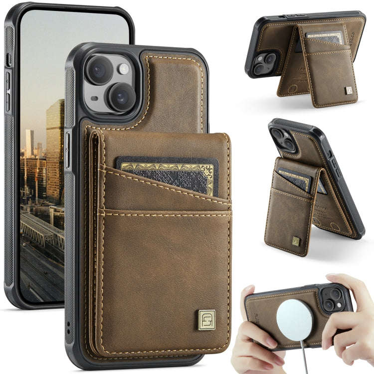 AutSpace A12 MagSafe Magnetic RFID Card Bag Phone Case, For iPhone 15 Pro, For iPhone 15 Plus, Fo...