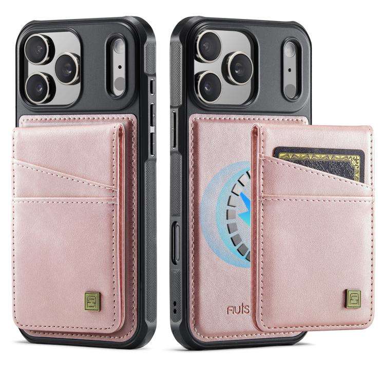 AutSpace A12 MagSafe Magnetic RFID Card Bag Phone Case, For iPhone 17 Pro Max, For iPhone 17 Pro,...
