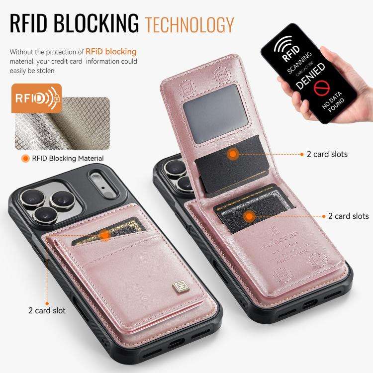 AutSpace A12 MagSafe Magnetic RFID Card Bag Phone Case, For iPhone 17 Pro Max, For iPhone 17 Pro,...