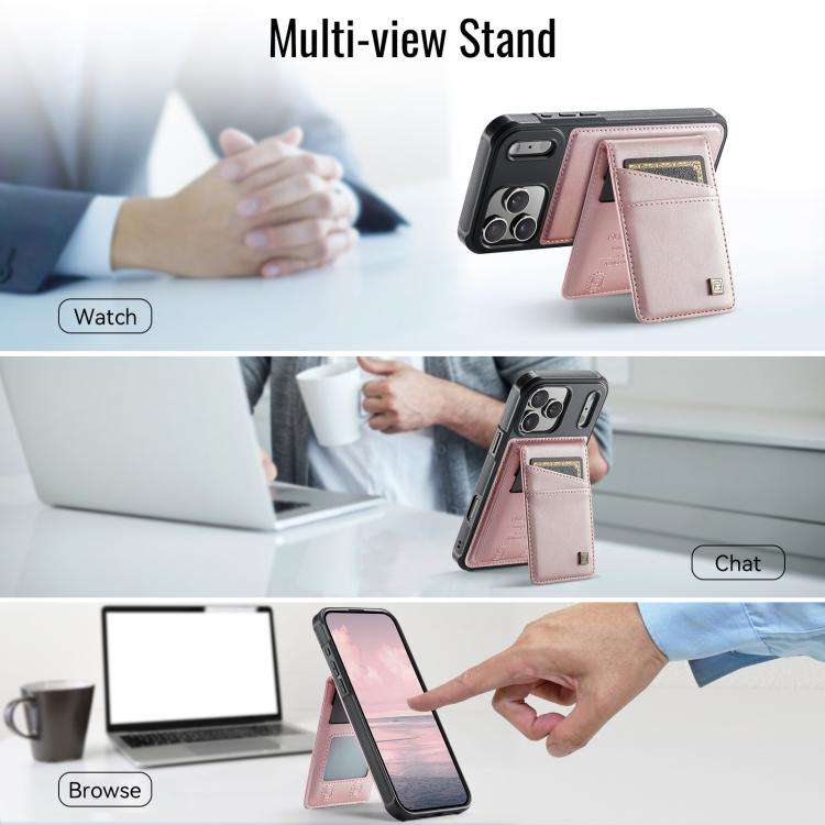 AutSpace A12 MagSafe Magnetic RFID Card Bag Phone Case, For iPhone 17 Pro Max, For iPhone 17 Pro,...