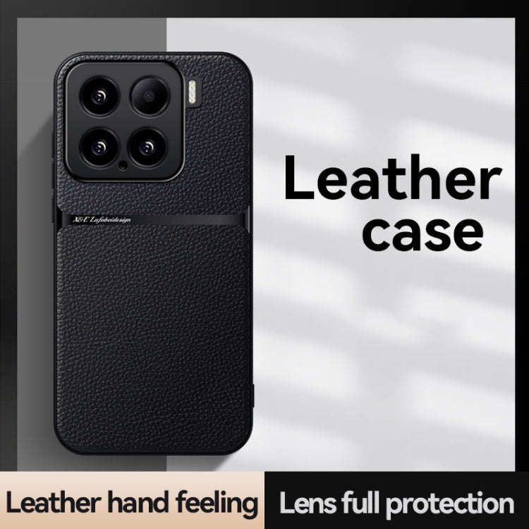 Litchi Leather Magnetic Full Coverage Shockproof Phone Case, For Xiaomi 15, For Xiaomi 14T Pro, F...