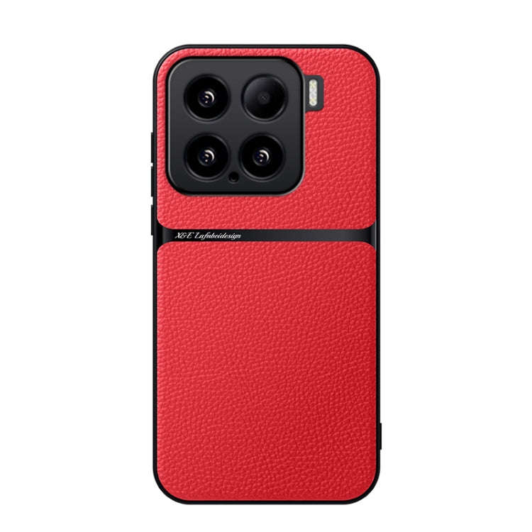 Litchi Leather Magnetic Full Coverage Shockproof Phone Case, For Xiaomi 15, For Xiaomi 14T Pro, F...