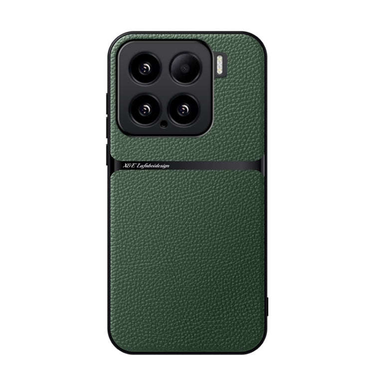 Litchi Leather Magnetic Full Coverage Shockproof Phone Case, For Xiaomi 15, For Xiaomi 14T Pro, F...