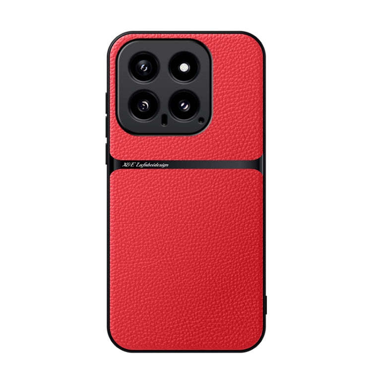 Litchi Leather Magnetic Full Coverage Shockproof Phone Case, For Xiaomi 15, For Xiaomi 14T Pro, F...