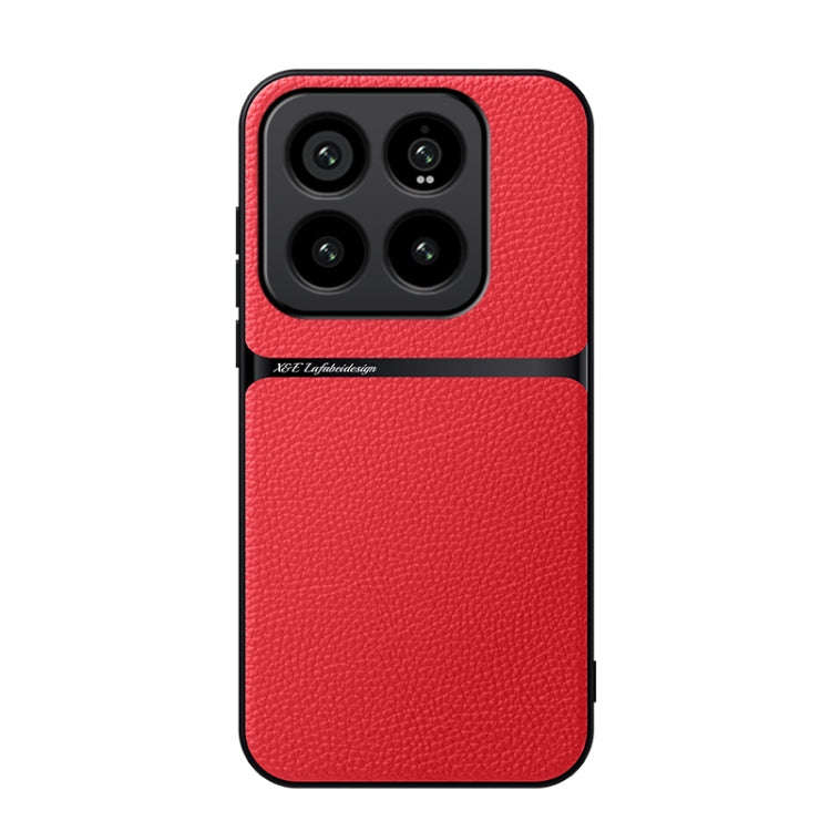 Litchi Leather Magnetic Full Coverage Shockproof Phone Case, For Xiaomi 15, For Xiaomi 14T Pro, F...