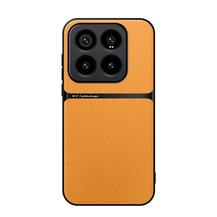 Litchi Leather Magnetic Full Coverage Shockproof Phone Case, For Xiaomi 15, For Xiaomi 14T Pro, F...