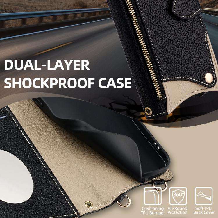 Crossbody Chain Fishtail Litchi Leather Phone Case, For iPhone 14 Pro Max, For iPhone 13 Pro Max,...