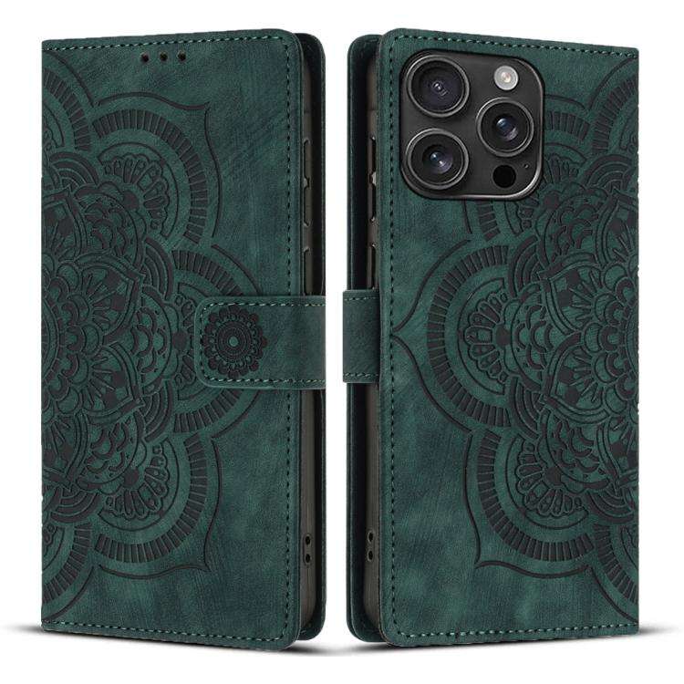 Mandala Embossed Retro Frosted Leather Phone Case, For iPhone 18 Pro / 17 Pro, For iPhone 18 Pro ...