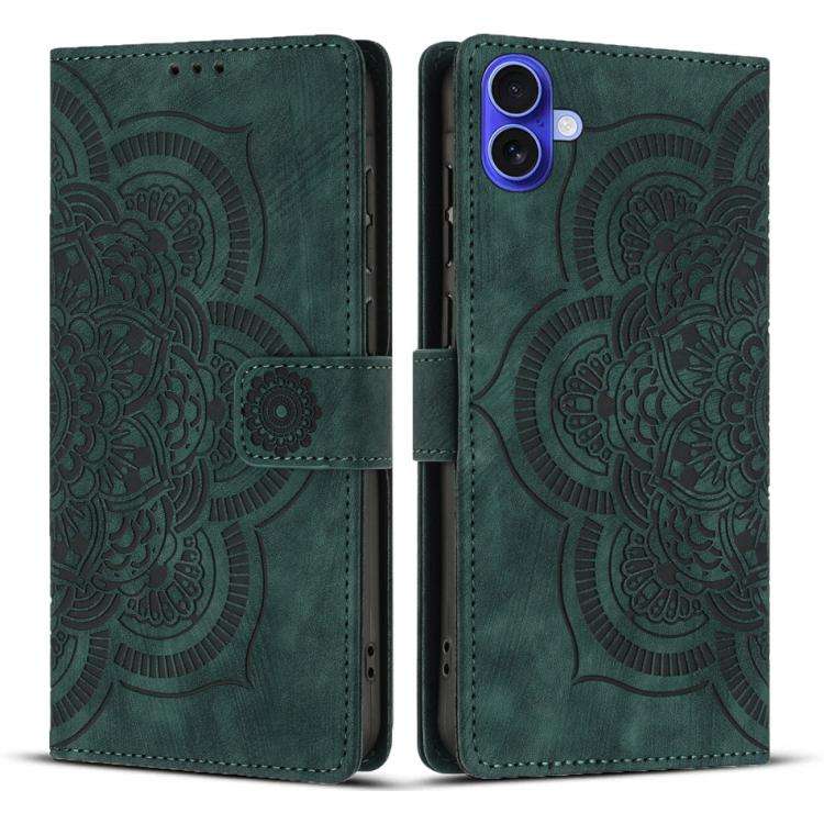 Mandala Embossed Retro Frosted Leather Phone Case, For iPhone 18 Pro / 17 Pro, For iPhone 18 Pro ...