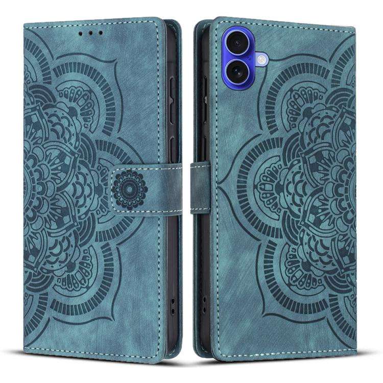 Mandala Embossed Retro Frosted Leather Phone Case, For iPhone 18 Pro / 17 Pro, For iPhone 18 Pro ...
