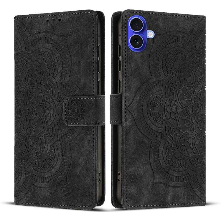 Mandala Embossed Retro Frosted Leather Phone Case, For iPhone 18 Pro / 17 Pro, For iPhone 18 Pro ...