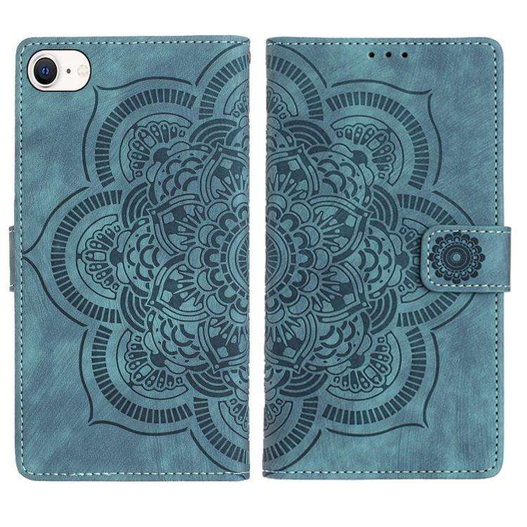Mandala Embossed Retro Frosted Leather Phone Case, For iPhone 15 Pro Max, For iPhone 15 Pro, For ...