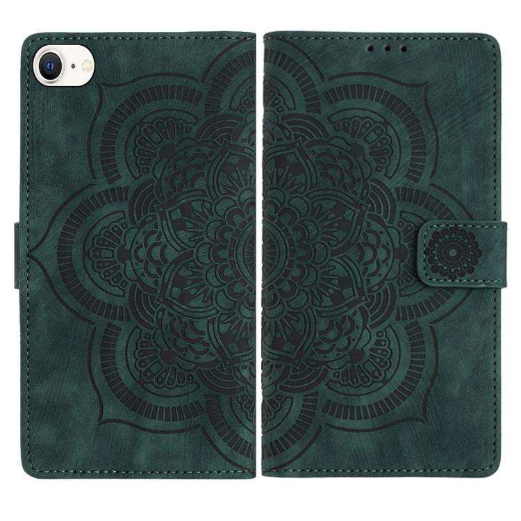 Mandala Embossed Retro Frosted Leather Phone Case, For iPhone 15 Pro Max, For iPhone 15 Pro, For ...
