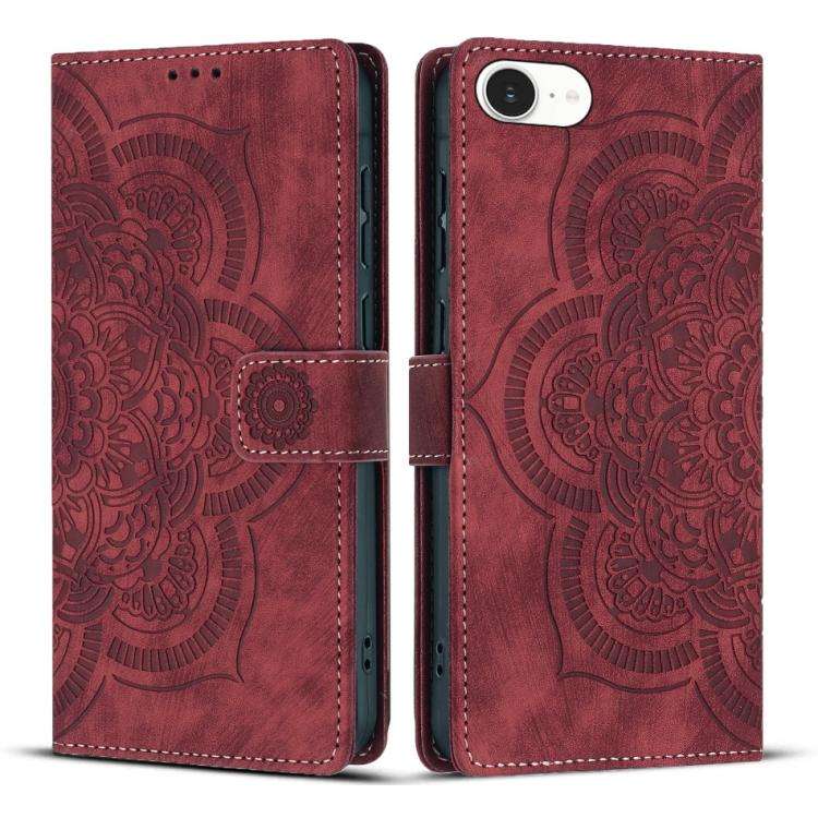 Mandala Embossed Retro Frosted Leather Phone Case, For iPhone 18 Pro / 17 Pro, For iPhone 18 Pro ...