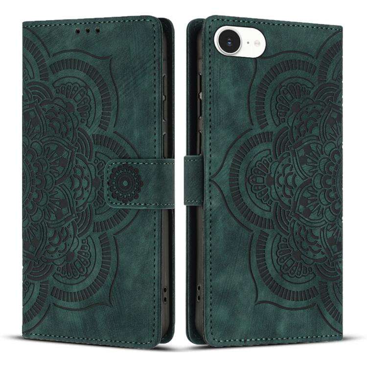 Mandala Embossed Retro Frosted Leather Phone Case, For iPhone 18 Pro / 17 Pro, For iPhone 18 Pro ...