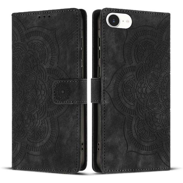 Mandala Embossed Retro Frosted Leather Phone Case, For iPhone 18 Pro / 17 Pro, For iPhone 18 Pro ...