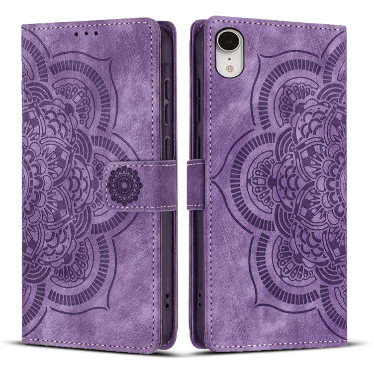 Mandala Embossed Retro Frosted Leather Phone Case, For iPhone XR, For iPhone XS Max, For iPhone 7...