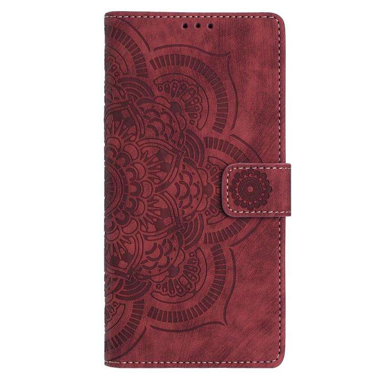 Mandala Embossed Retro Frosted Leather Phone Case, For iPhone 18 Pro / 17 Pro, For iPhone 18 Pro ...