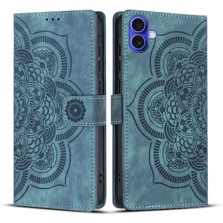 Mandala Embossed Retro Frosted Leather Phone Case, For iPhone 18 Pro / 17 Pro, For iPhone 18 Pro ...