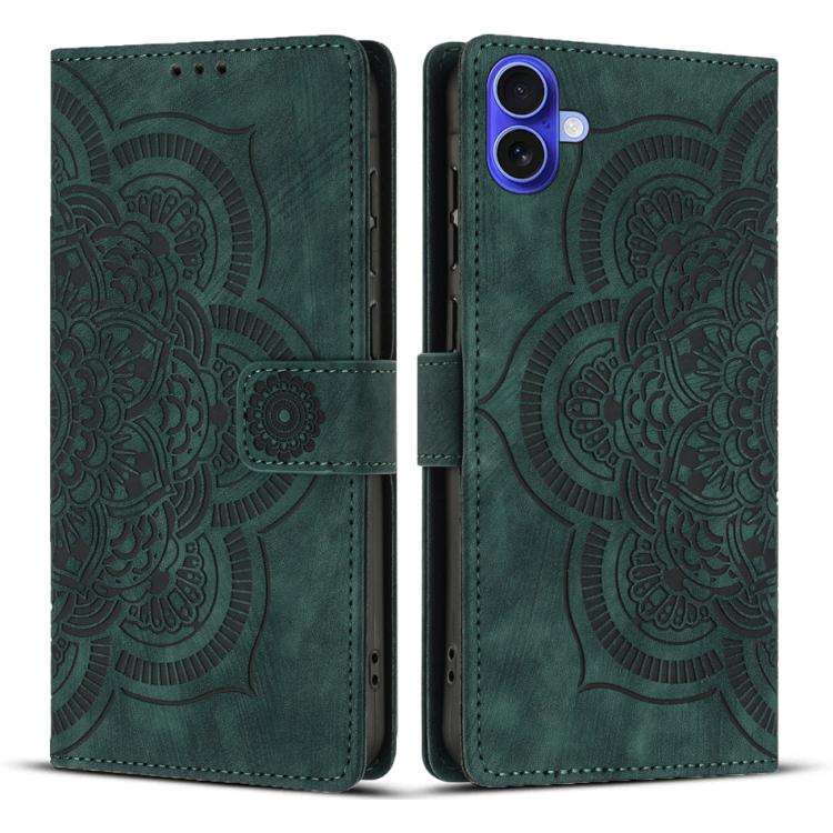 Mandala Embossed Retro Frosted Leather Phone Case, For iPhone 18 Pro / 17 Pro, For iPhone 18 Pro ...