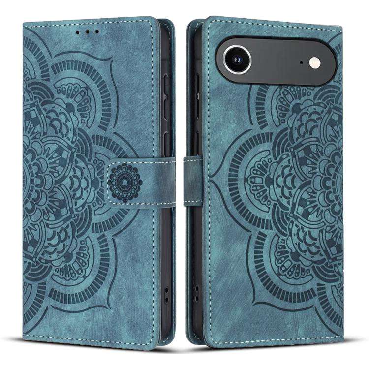 Mandala Embossed Retro Frosted Leather Phone Case, For iPhone 18 Pro / 17 Pro, For iPhone 18 Pro ...