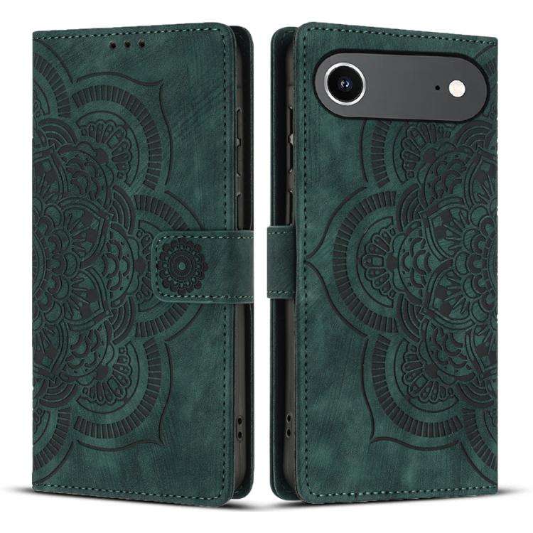 Mandala Embossed Retro Frosted Leather Phone Case, For iPhone 18 Pro / 17 Pro, For iPhone 18 Pro ...