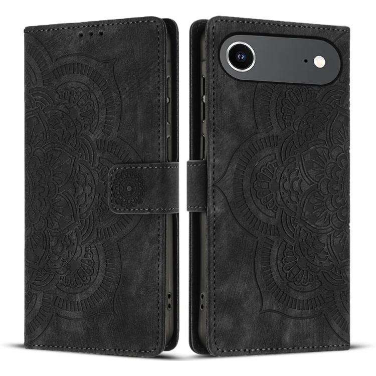 Mandala Embossed Retro Frosted Leather Phone Case, For iPhone 18 Pro / 17 Pro, For iPhone 18 Pro ...