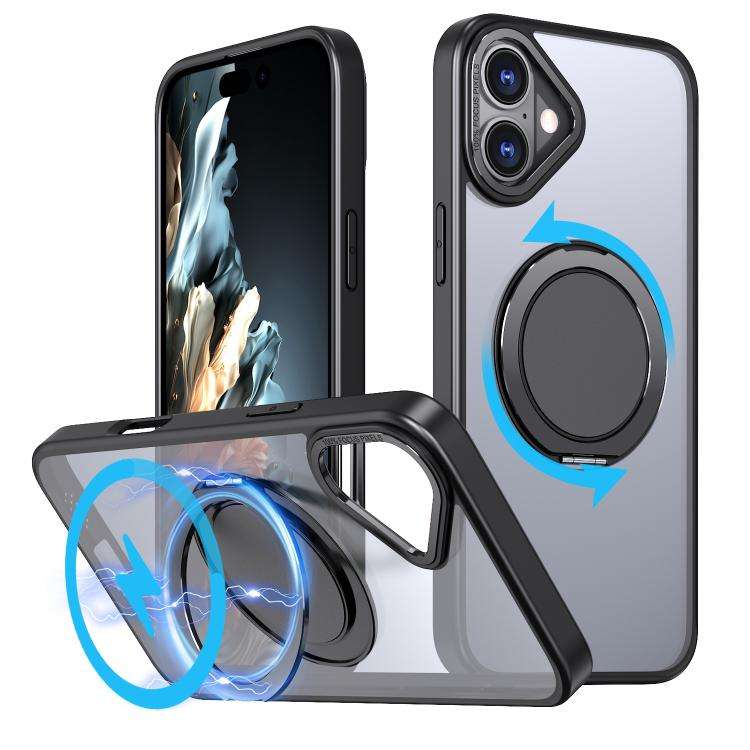 360-degree Rotating MagSafe Magnetic Holder Phone Case, For iPhone 17e / 16e, For iPhone 17 Pro M...