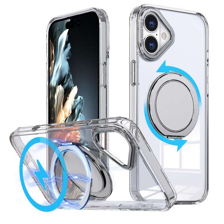 360-degree Rotating MagSafe Magnetic Holder Phone Case, For iPhone 17e / 16e, For iPhone 17 Pro M...