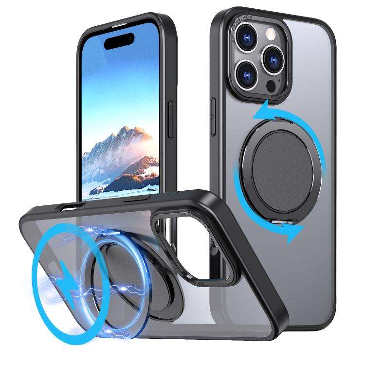 360-degree Rotating MagSafe Magnetic Holder Phone Case, For iPhone 17e / 16e, For iPhone 17 Pro M...
