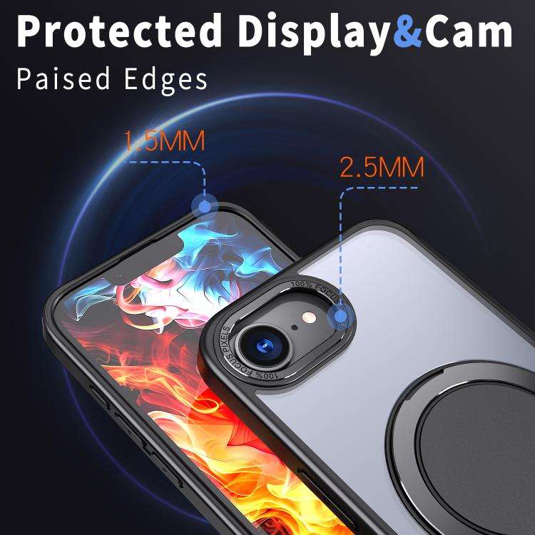 360-degree Rotating MagSafe Magnetic Holder Phone Case, For iPhone 17e / 16e, For iPhone 17 Pro M...