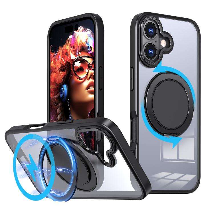 360-degree Rotating MagSafe Magnetic Holder Phone Case, For iPhone 17e / 16e, For iPhone 17 Pro M...