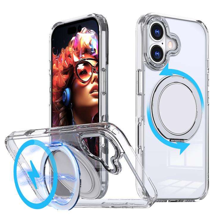 360-degree Rotating MagSafe Magnetic Holder Phone Case, For iPhone 17e / 16e, For iPhone 17 Pro M...