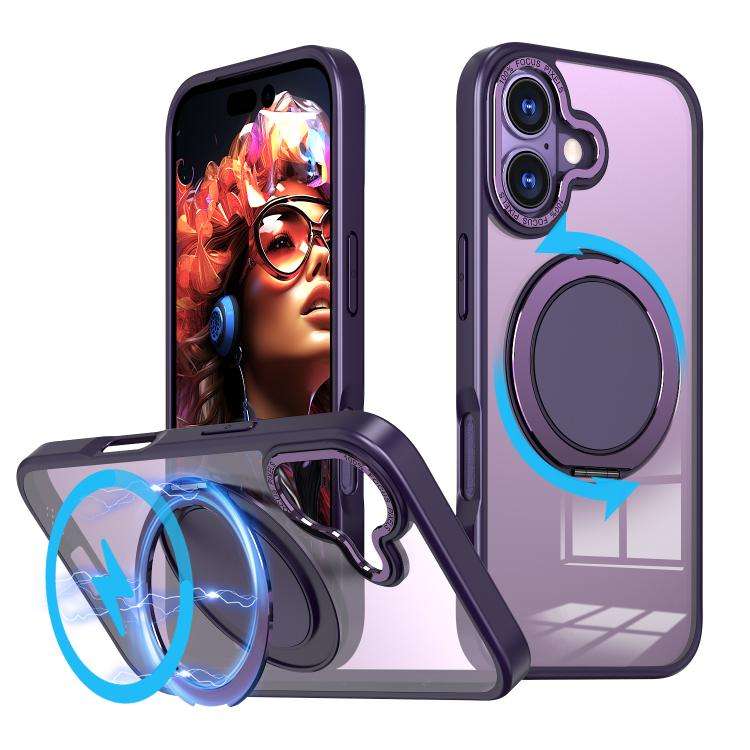 360-degree Rotating MagSafe Magnetic Holder Phone Case, For iPhone 17e / 16e, For iPhone 17 Pro M...