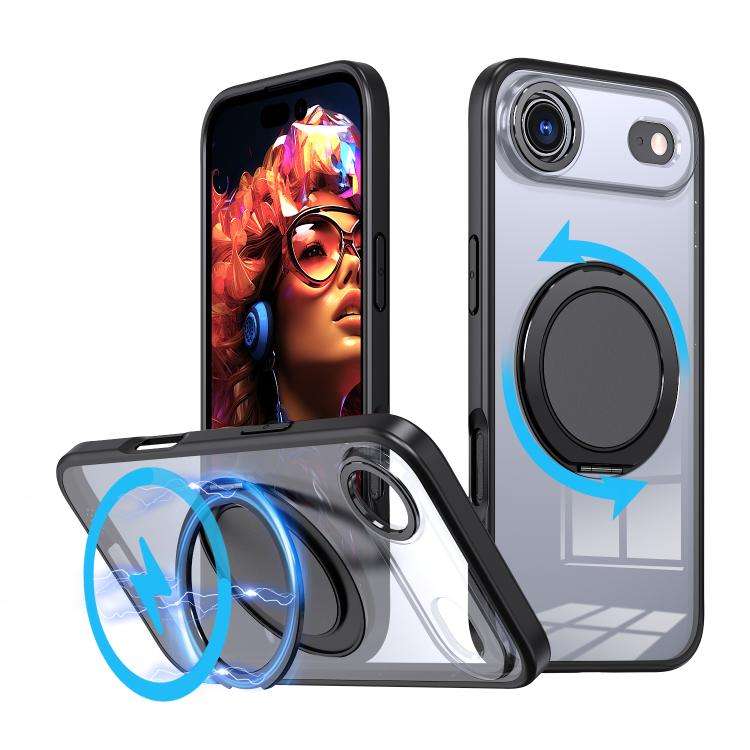 360-degree Rotating MagSafe Magnetic Holder Phone Case, For iPhone 17e / 16e, For iPhone 17 Pro M...