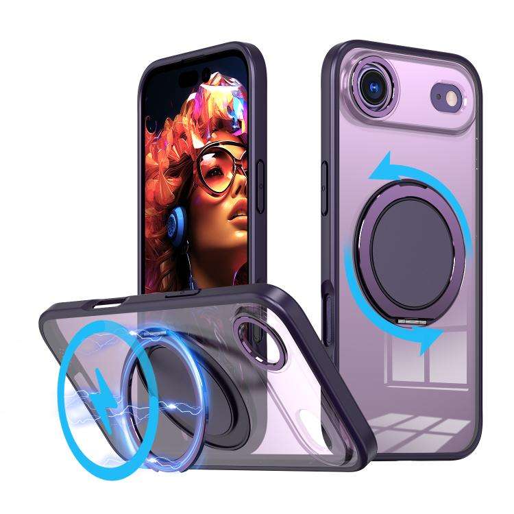 360-degree Rotating MagSafe Magnetic Holder Phone Case, For iPhone 17e / 16e, For iPhone 17 Pro M...