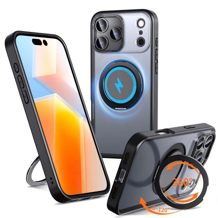 360-degree Rotating MagSafe Magnetic Holder Phone Case, For iPhone 17e / 16e, For iPhone 17 Pro M...