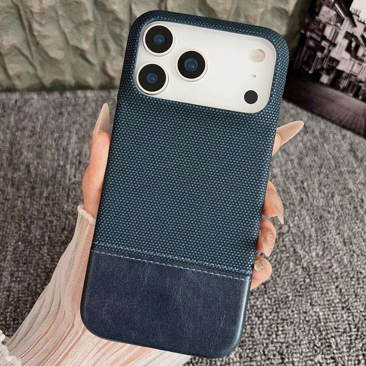 Stitching Cloth MagSafe Magnetic PC Hybrid PU Phone Case, For iPhone 18 Pro / 17 Pro, For iPhone ...