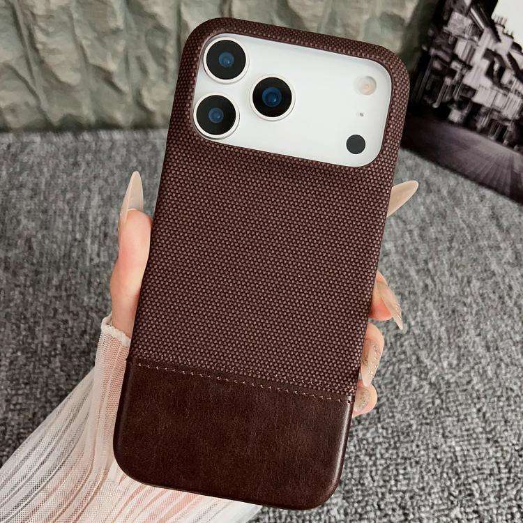 Stitching Cloth MagSafe Magnetic PC Hybrid PU Phone Case, For iPhone 18 Pro / 17 Pro, For iPhone ...