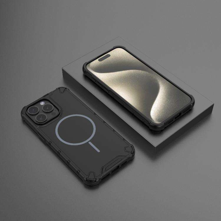 Grating Solid Color MagSafe Magnetic Phone Case, For iPhone 15 Pro Max, For iPhone 15 Pro, For iP...