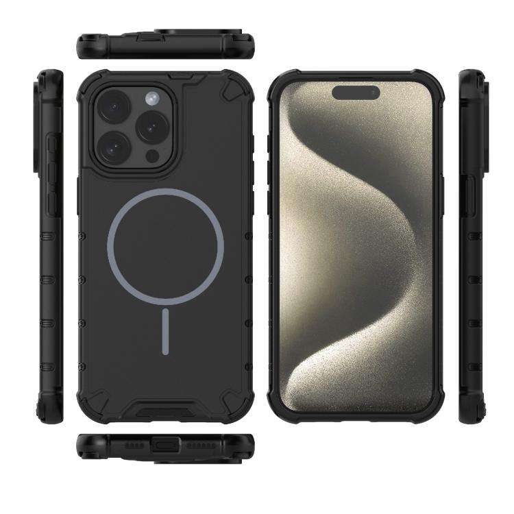 Grating Solid Color MagSafe Magnetic Phone Case, For iPhone 15 Pro Max, For iPhone 15 Pro, For iP...