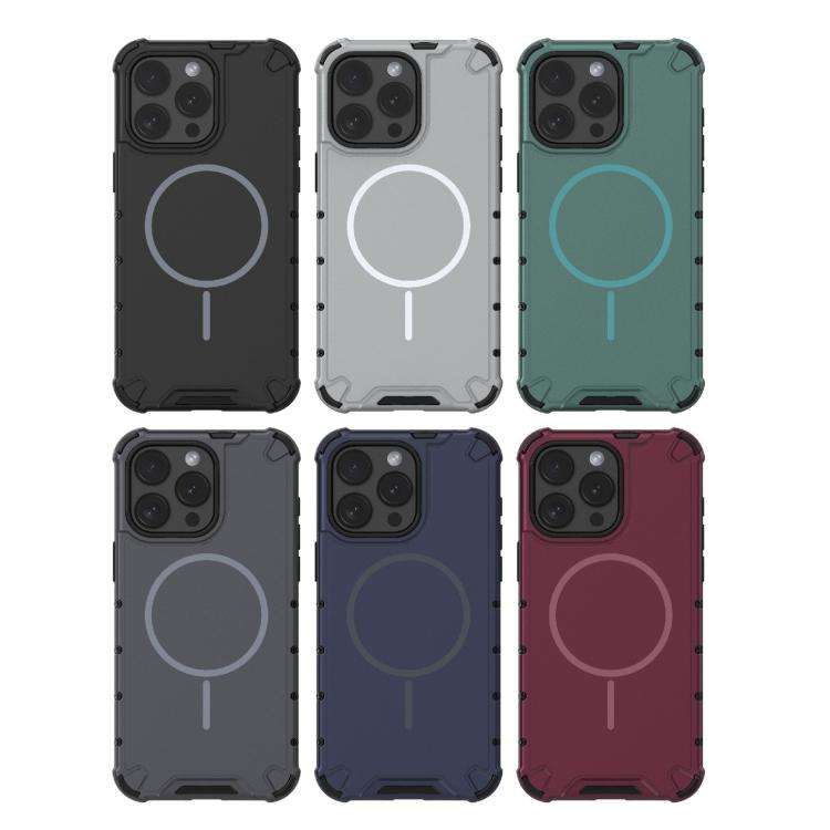 Grating Solid Color MagSafe Magnetic Phone Case, For iPhone 15 Pro Max, For iPhone 15 Pro, For iP...