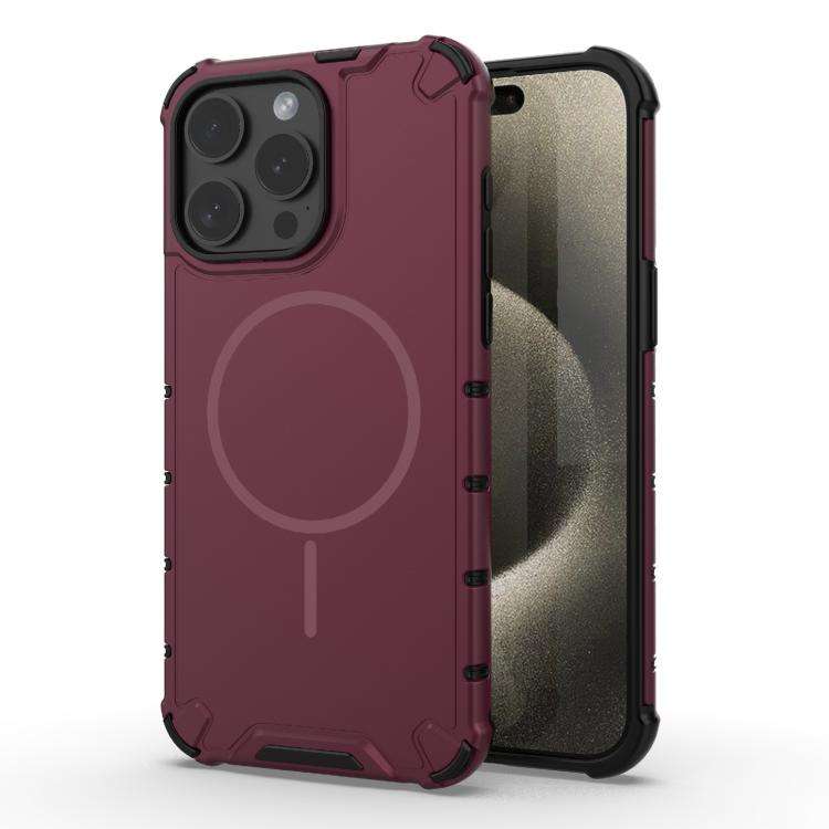 Grating Solid Color MagSafe Magnetic Phone Case, For iPhone 15 Pro Max, For iPhone 15 Pro, For iP...