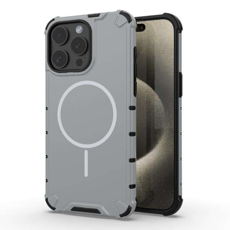 Grating Solid Color MagSafe Magnetic Phone Case, For iPhone 15 Pro Max, For iPhone 15 Pro, For iP...