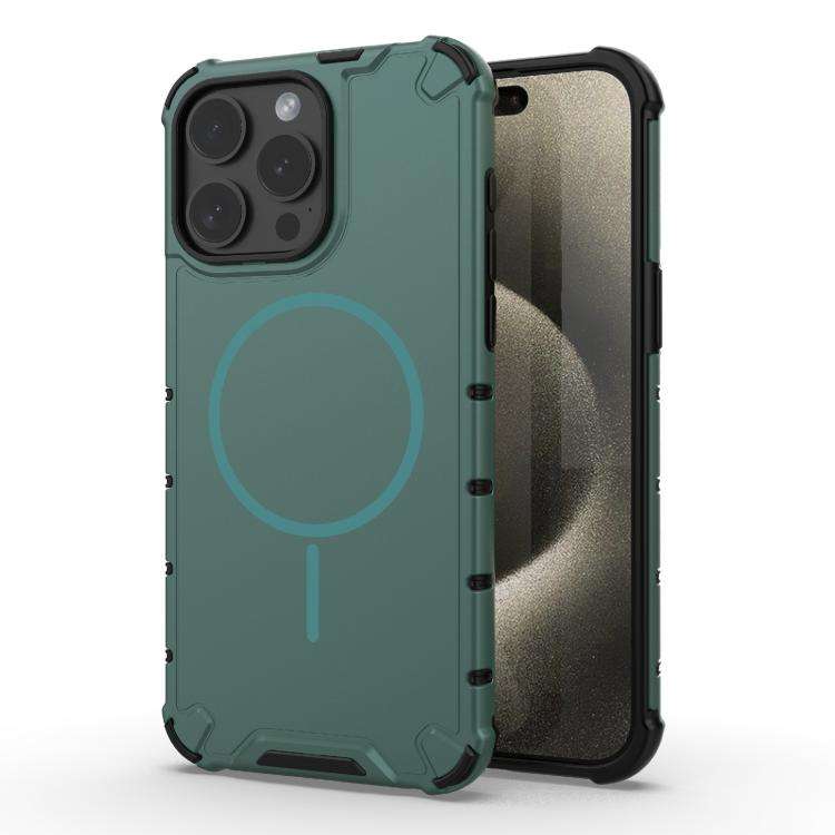 Grating Solid Color MagSafe Magnetic Phone Case, For iPhone 15 Pro Max, For iPhone 15 Pro, For iP...