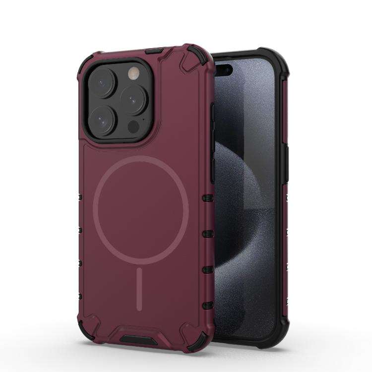 Grating Solid Color MagSafe Magnetic Phone Case, For iPhone 15 Pro Max, For iPhone 15 Pro, For iP...